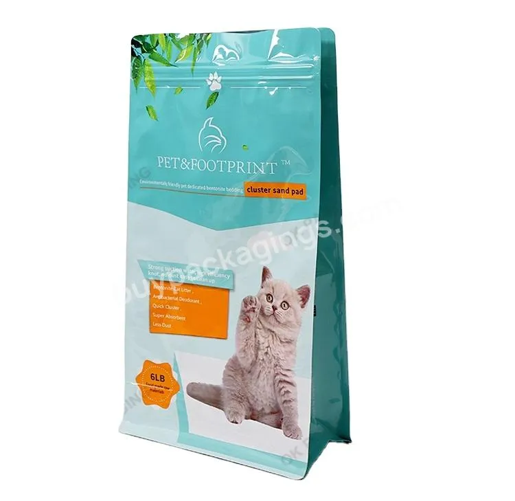 Custom 5kg 3kg 1kg Pet Food Packaging Bags Cat Food Bag With Resealable Zipper Cat Litter Biodegradable Zip Pouch