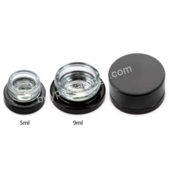 Custom 5ml 7ml 9ml Thick Wall Child Resistant Glossy Or Matte Black Electroplating Glass Concentrate Jars With Silver Inside