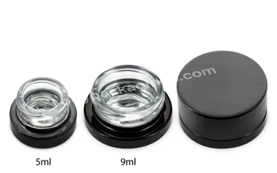 Custom 5ml 7ml 9ml Thick Wall Child Resistant Glossy Or Matte Black Electroplating Glass Concentrate Jars With Silver Inside