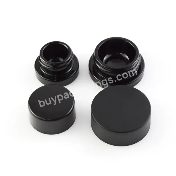 Custom 5ml 9ml Solid Black Glass Child Resistant Concentrate Jar With Airtight Smell Proof Cap