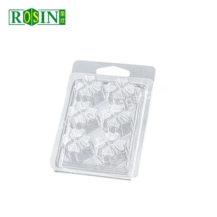 Custom 6 Cavity Clear Leaves Shape Wax Melt Container Snap Bar Wax Melt Mold Plastic Clamshell Packaging