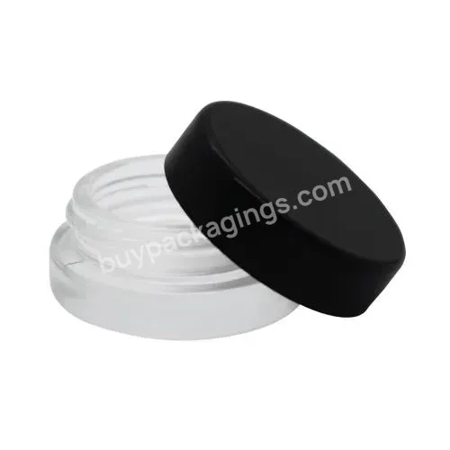 Custom 7ml Straight Sided Clear White Black Glass Concentrate Container Jars With Smell Proof Cap