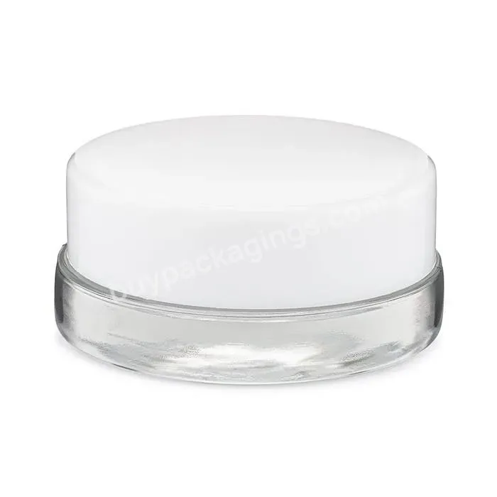 Custom 7ml Straight Sided Clear White Black Glass Concentrate Container Jars With Smell Proof Cap