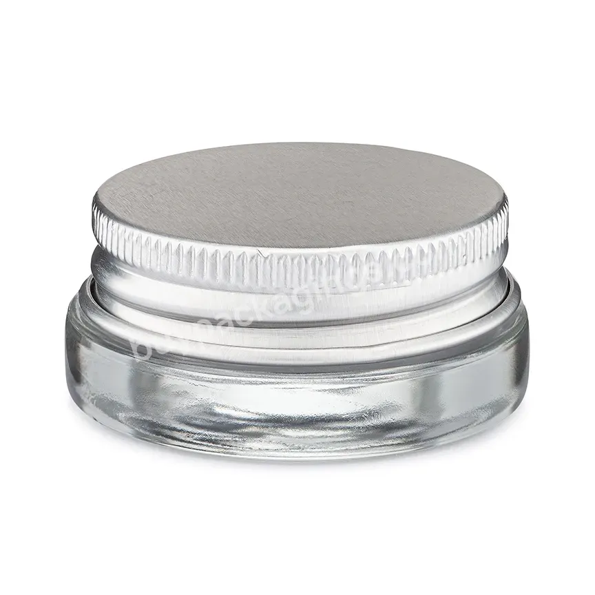 Custom 7ml Thick Wall Black Silver Gold White Aluminum Cap Glass Concentrate Container Jar