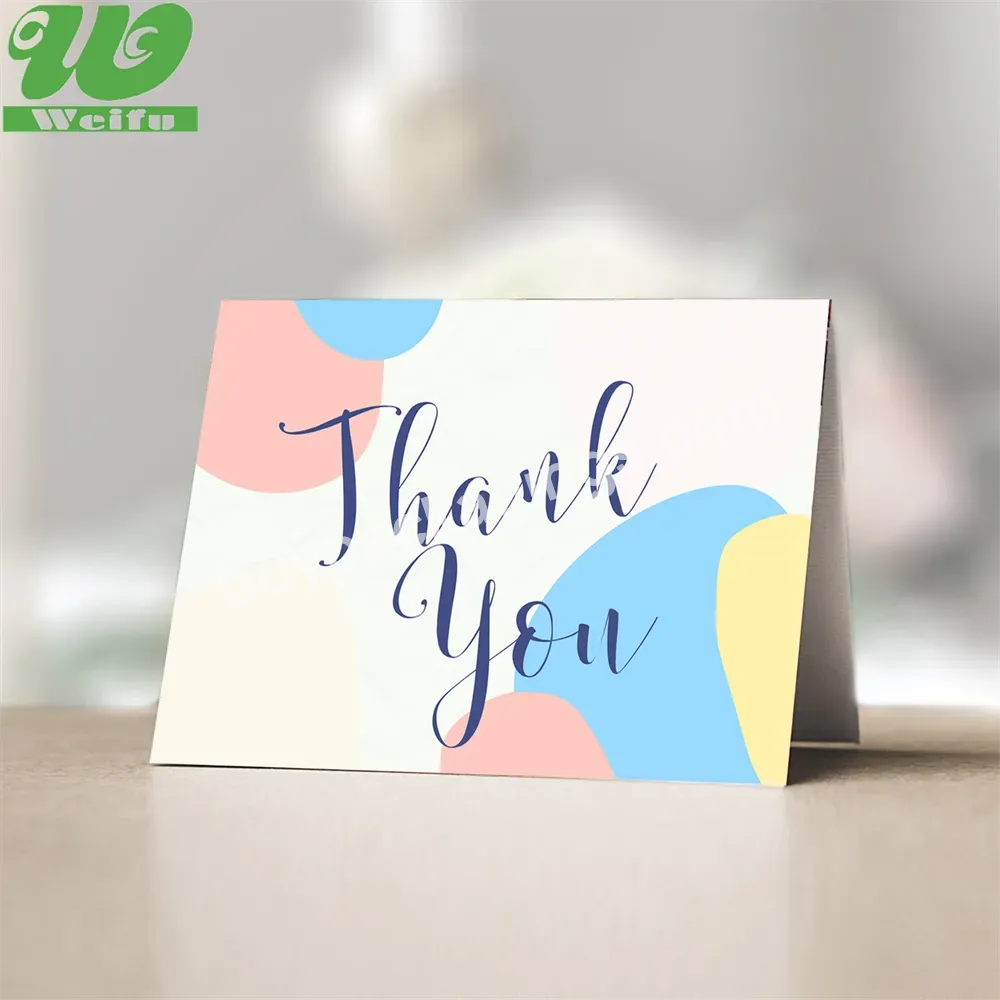 Custom 800gsm Color Paper Business Thank You Cards High Quality Holographic Printing