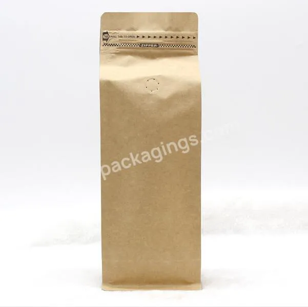 Custom 8oz 12oz Reusable Zipper Pouch Ziplock Coffee Bag With Valve Instant Kraft Paper Zipper Coffee Plastic Bags