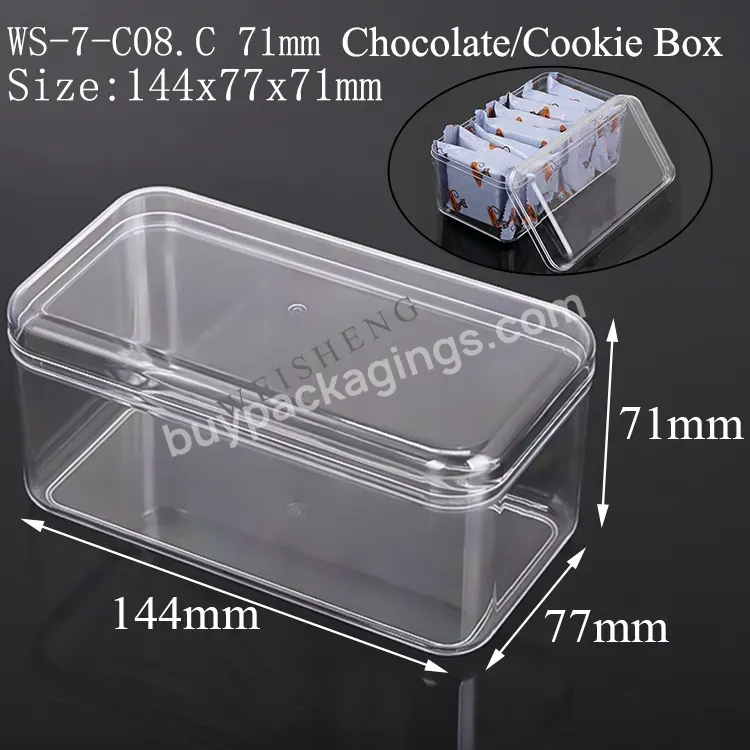 Custom Acrylic Plastic Cake Packaging Boxes Container Biscuit Small Candy Dessert Box For Sweet Cookie Tiramisu Packaging Case