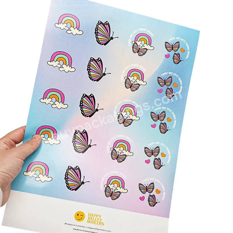 Custom Adhesive Foil Planner Sticker Sheet,A4 A5 Gold Foil Kiss Cut Sticker Sheet Printing