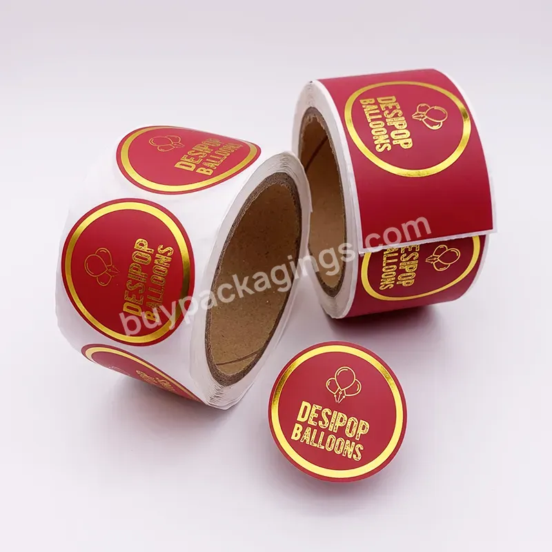 Custom Adhesive Label Business Number Gold Foil Sticker