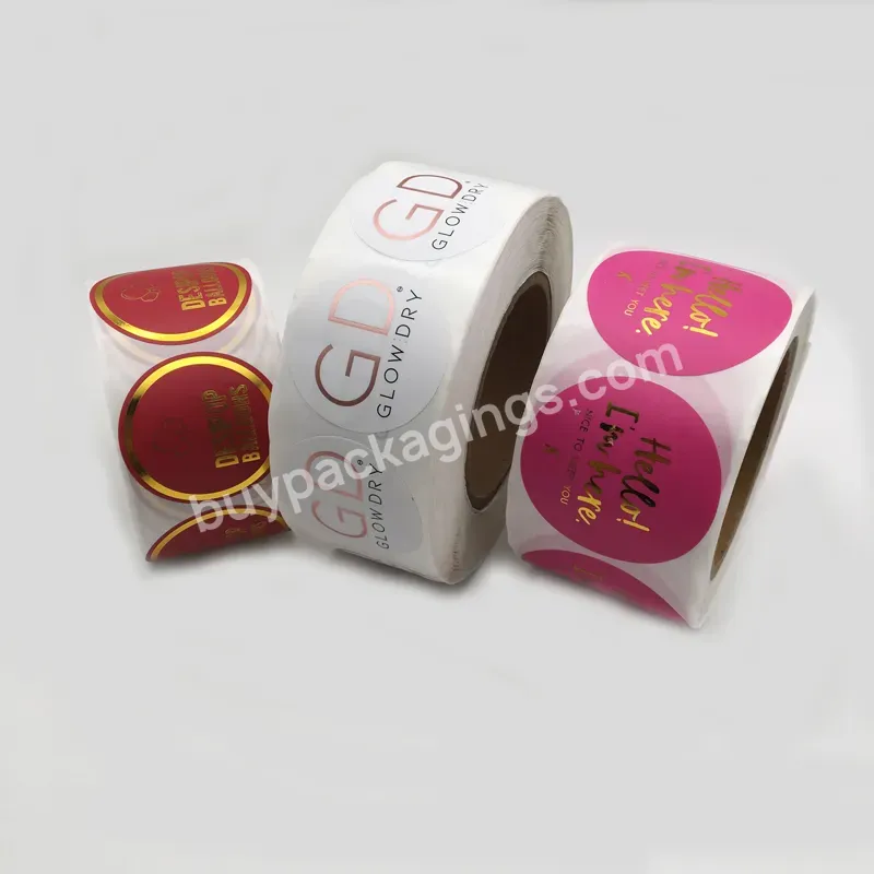 Custom Adhesive Label Business Number Gold Foil Sticker