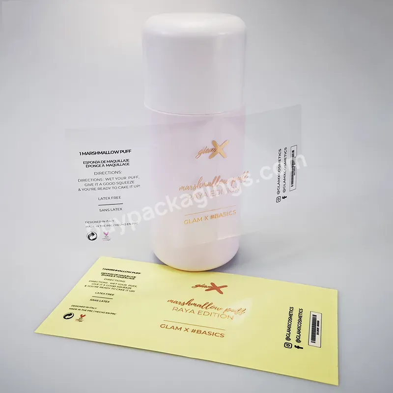 Custom Adhesive Waterproof Bottle Label Printing Clear Transparent Label Logo Vinyl Sticker