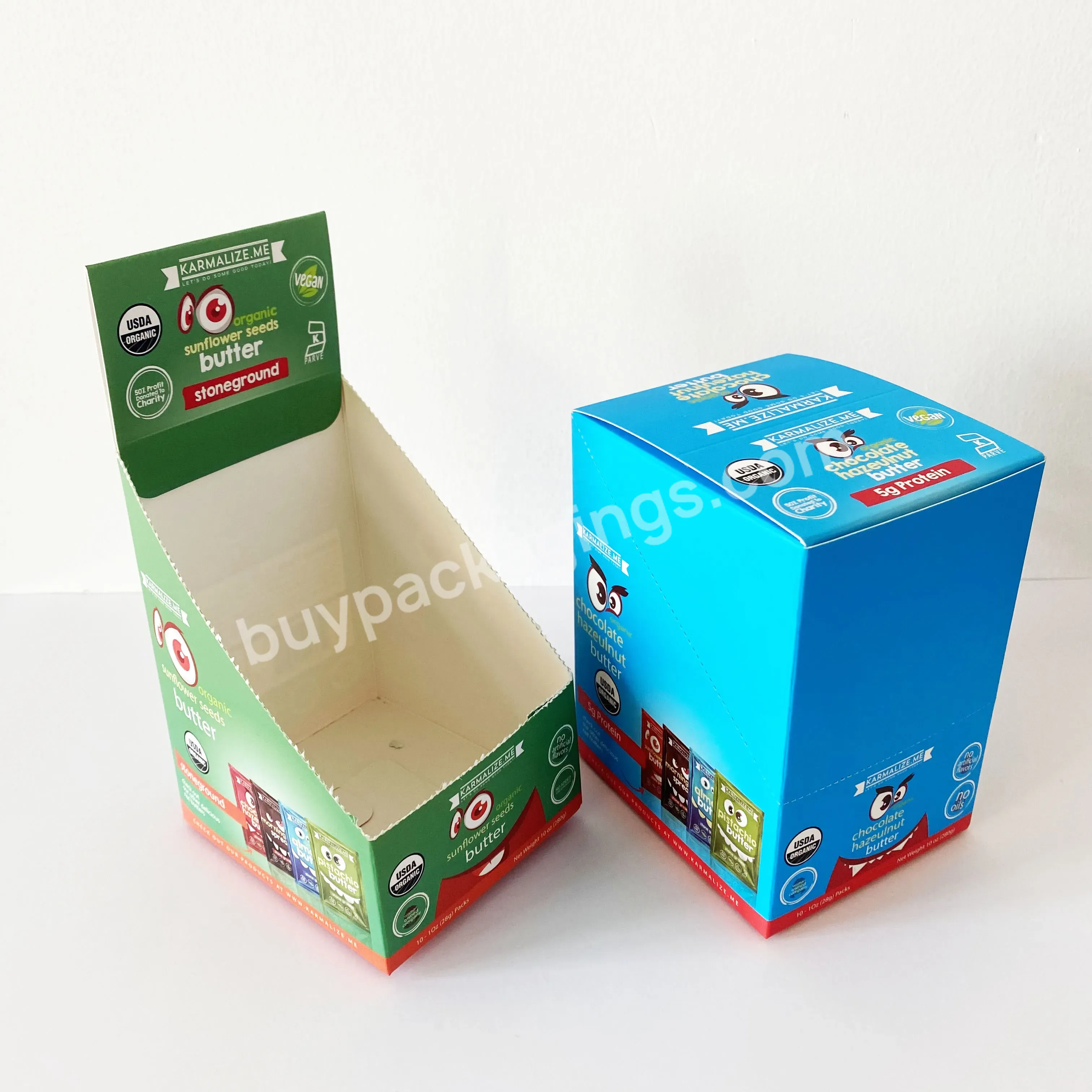 Custom Advertising Cardboard Pop Display Box Small Corrugated Paper Counter Top Toys Display Stand Boxes
