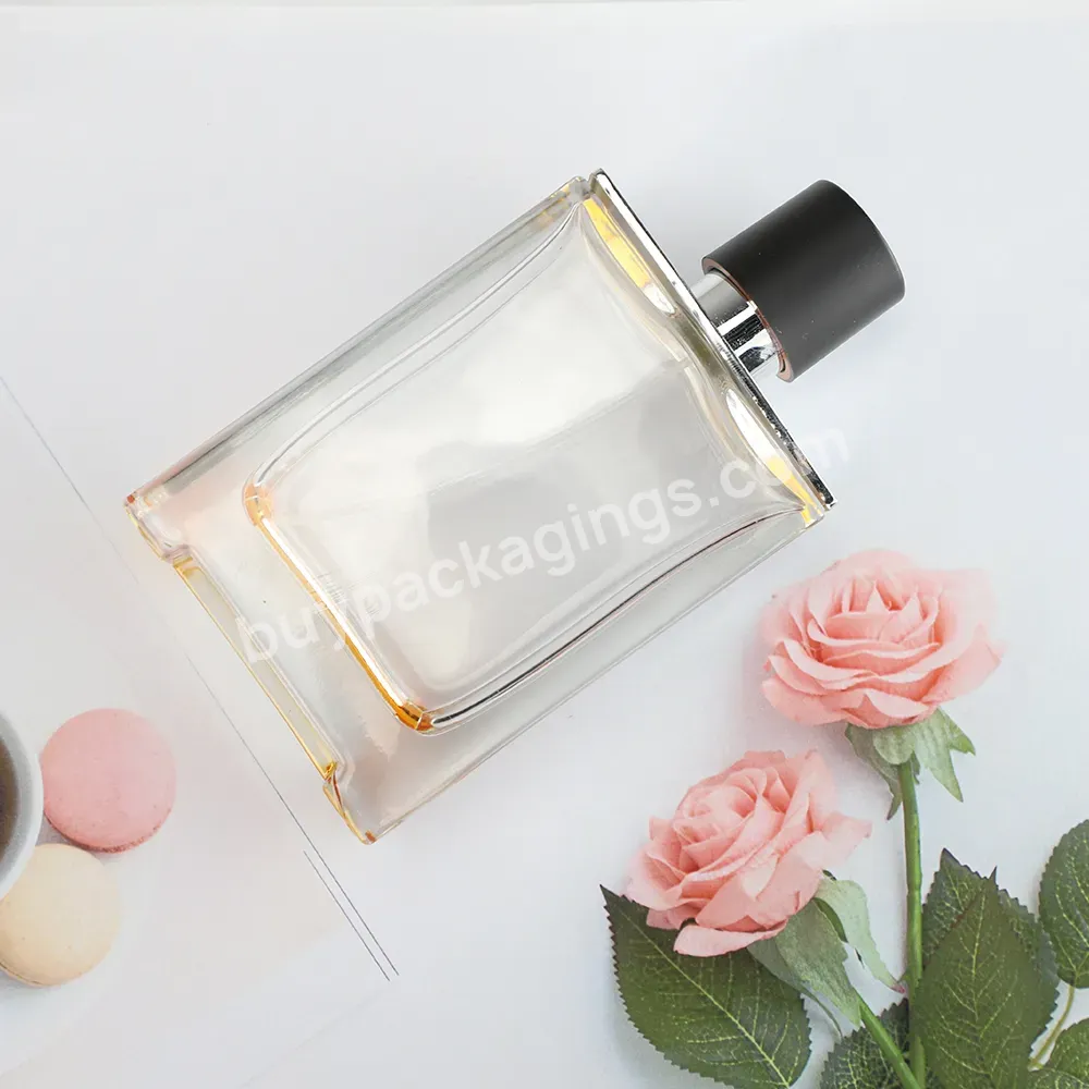 Custom Affordable Clear Square Glass Perfume Bottles With Black Pump Cap