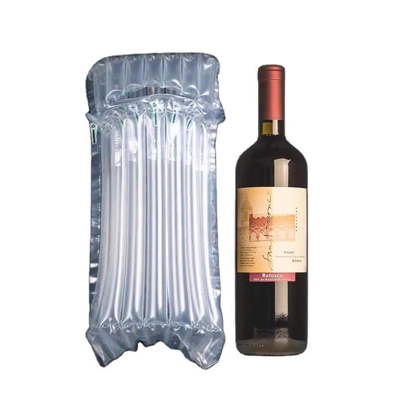 Custom Air Filled Sleeve Inflatable Pillow Anti Shock Wrap Roll Air Column Packaging Wine Bubble Bag For Bottles Free Pump