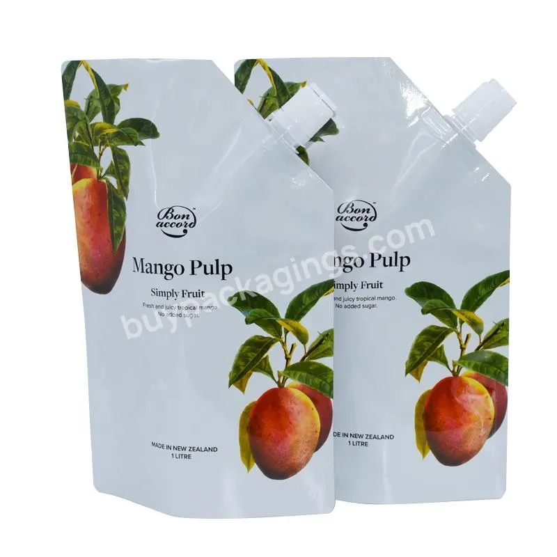 Custom Aluminum Foil Clear Plastic Printing Juice Fruit Liquid Food Beverage Pouch Water Stand Up Spout Bags Drink Pouches Bag