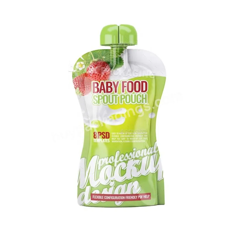 Custom Aluminum Foil Drink Pouch With Spout Packaging Beverage Bag With Plastic Packaging Baby Food Spout Pouch