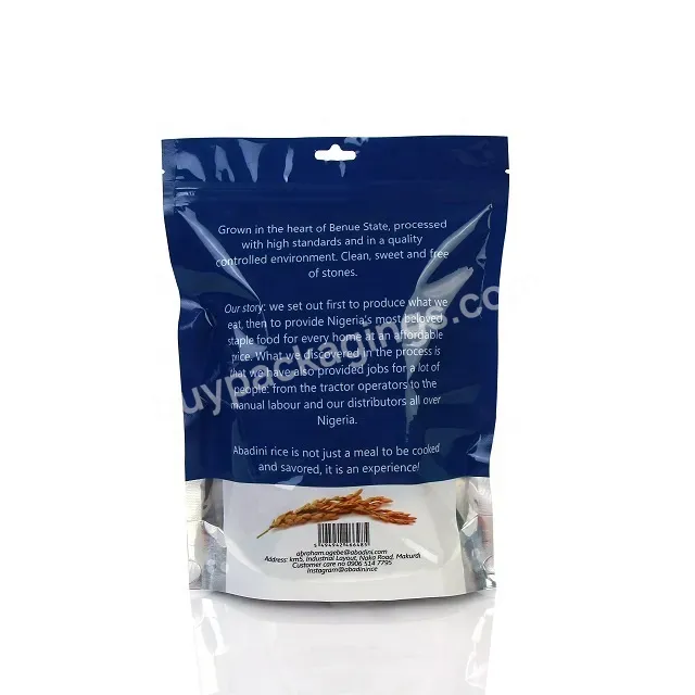 Custom Aluminum Foil Empty Plastic Pouch 500g Plain Rice Cracker Natural Organic Rice Food Packaging Bags With Zipper