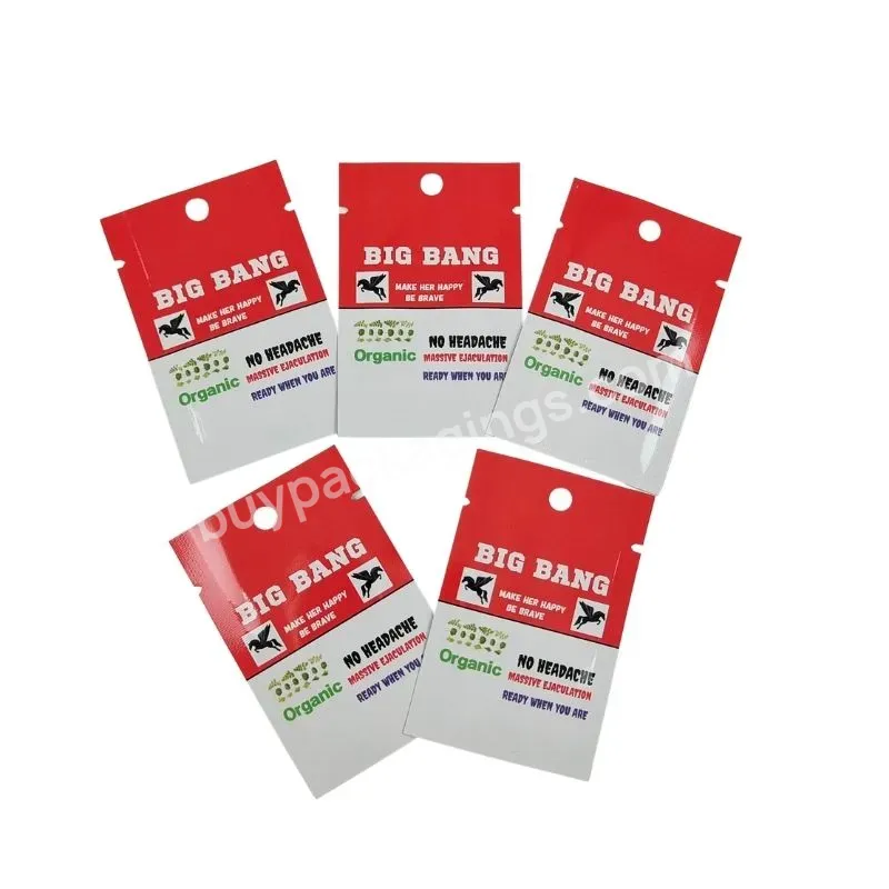Custom Aluminum Foil Packaging Sachet Super Rhino Male Enhancement Pills Capsule Heat Seal Mylar Bags
