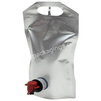 Custom Aluminum Foil Plastic Juice Ice Bag In Box With Butterfly Mylar Bags Stand Up Bib Bag With Tap