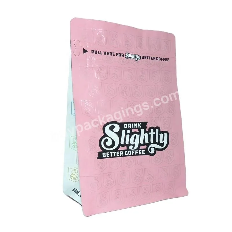 Custom Aluminum Foil Resealable Kraft Paper Gusset Flat Bottom Coffee Bag With Zipper Stand Up Pouch Ziplock Bags