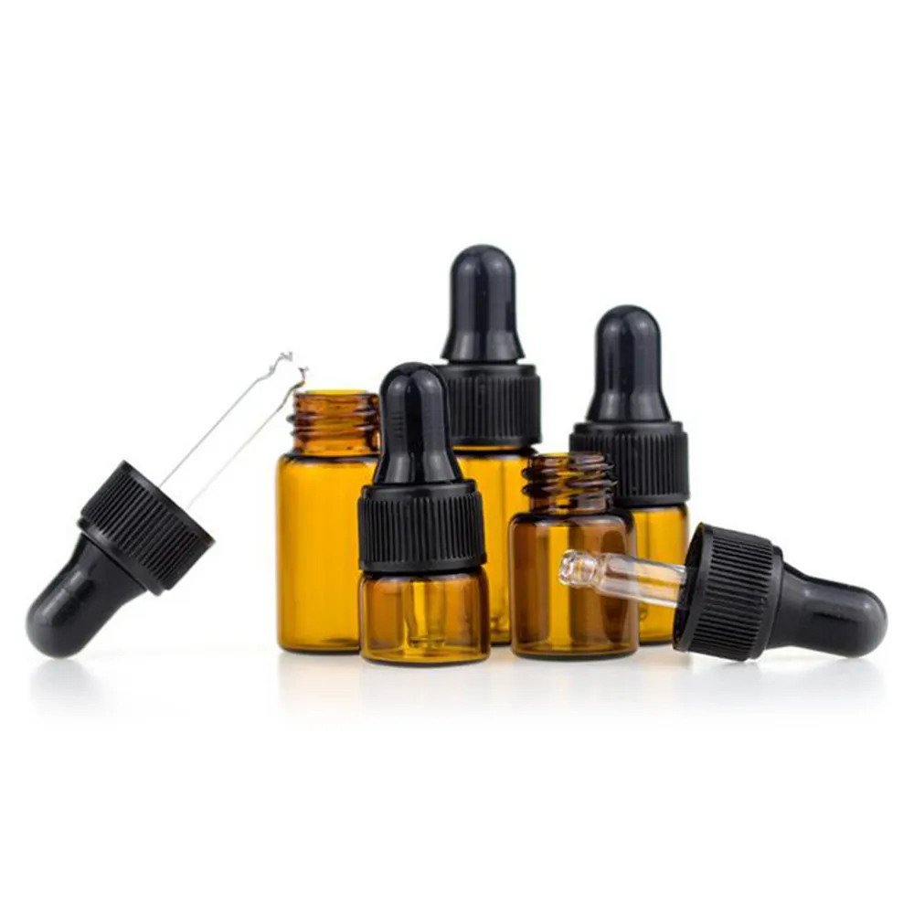 Custom amber color 3ml perfume oil dropper glass bottle luxury crystal packaging   cosmetic care essential oils bottles