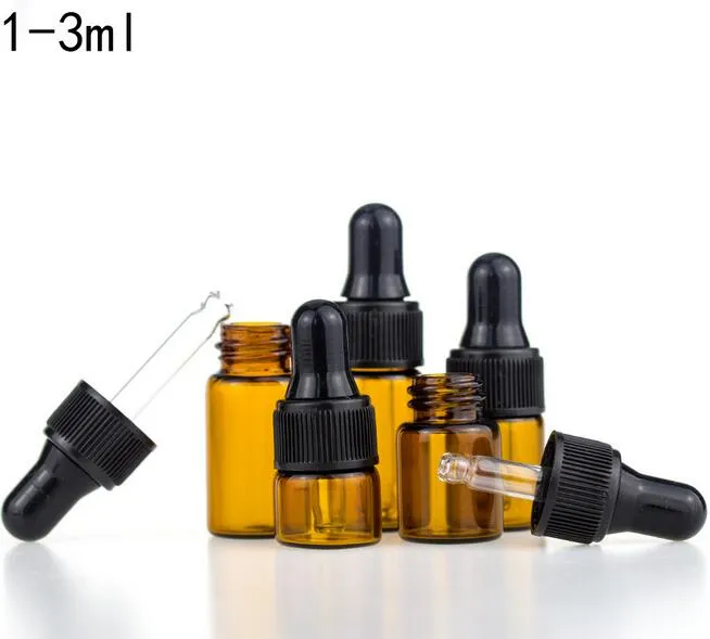 Custom amber color 3ml perfume oil dropper glass bottle luxury crystal packaging   cosmetic care essential oils bottles