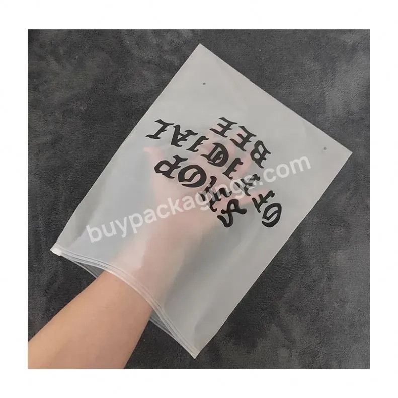 Custom Apparel Packing Plastics Packets Zip Lock Bag With Logo Frosted Zipper Clothing Packaging Wholesale