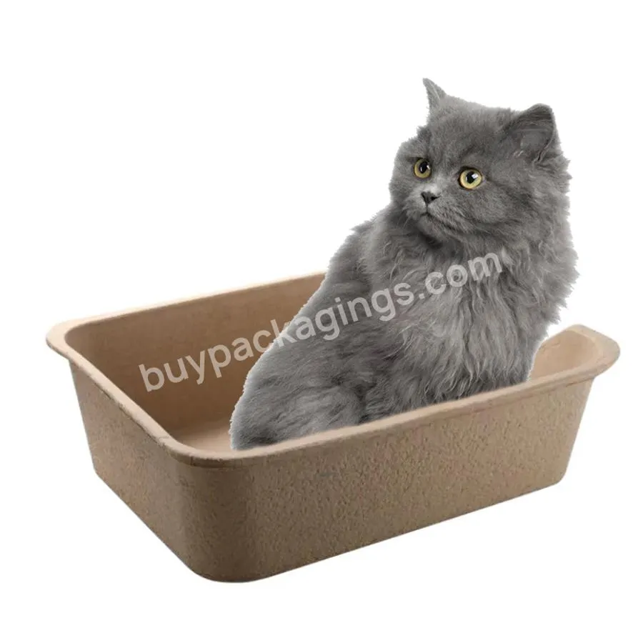 Custom Bagasse Biodegradable Disposable Pulp Molded Cat Travel Toilet Litter Box Cat Litter Tray - Buy Cat Toilet Disposable,Pulp Molded Cat Litter Tray,Custom Cardboard Cat Litter Boxes.