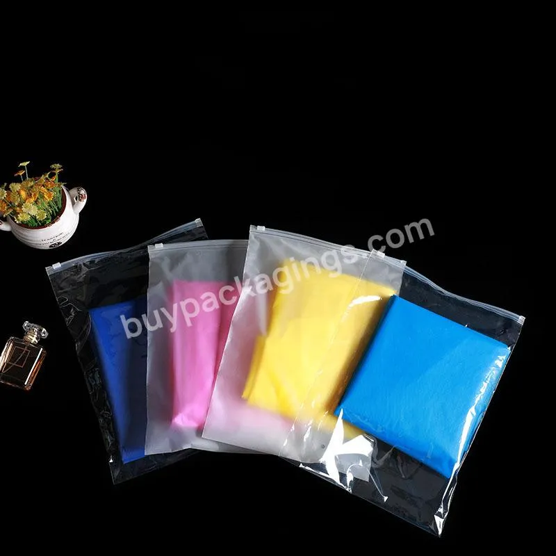 Custom bags with logo plastic Frosted Clothing Transparent Clothes Packaging Bag Plastic Storage Zipper Bag