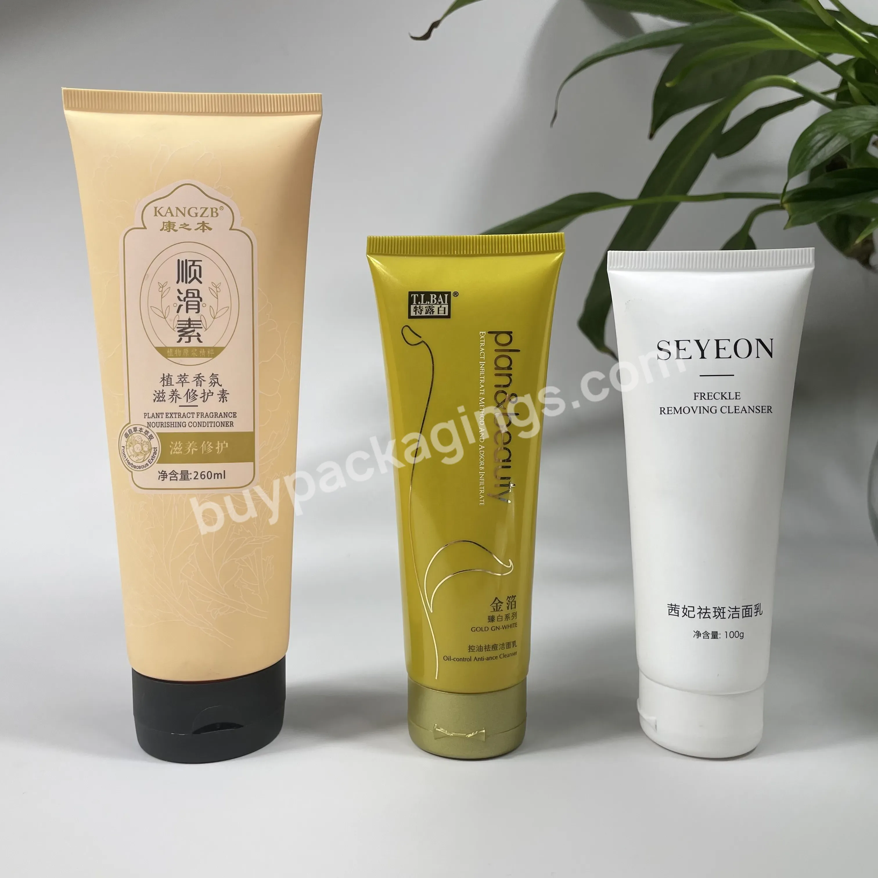 Custom Bamboo Cap Packaging Eco- Friendly 30ml 50ml 100g Pink Paper Sugar Cane Empty Plastic Cosmetic Lotion Squeeze Soft Tube