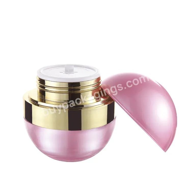 Custom Beautiful Pink Round 20g+50g Plastic Cream Packaging In Jars