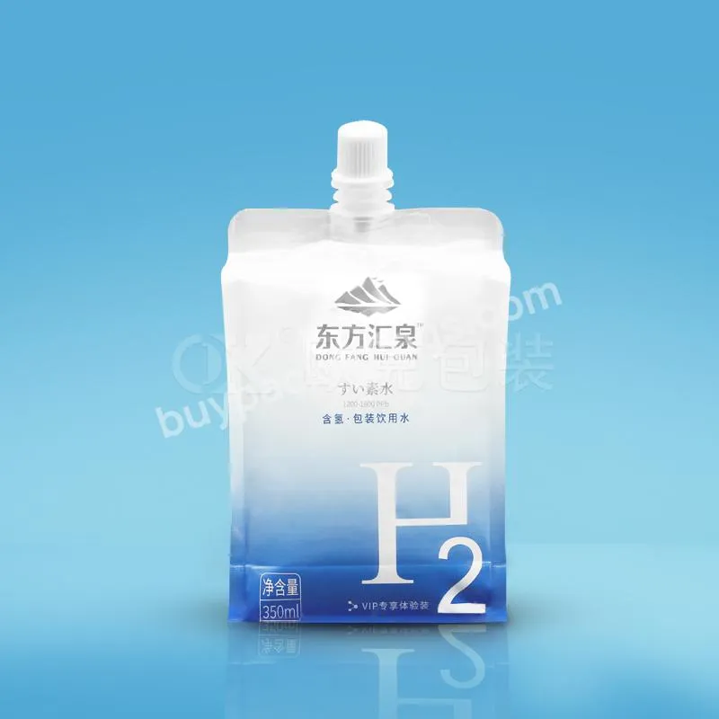 Custom Beverage Packaging Bags Flat Bottom Pouches Resealable Plastic Bags With Spout