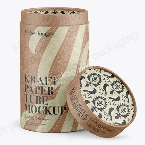 Custom biodegradable round kraft airtight paper tubes tea packaging cardboard tube for loose leaf tea