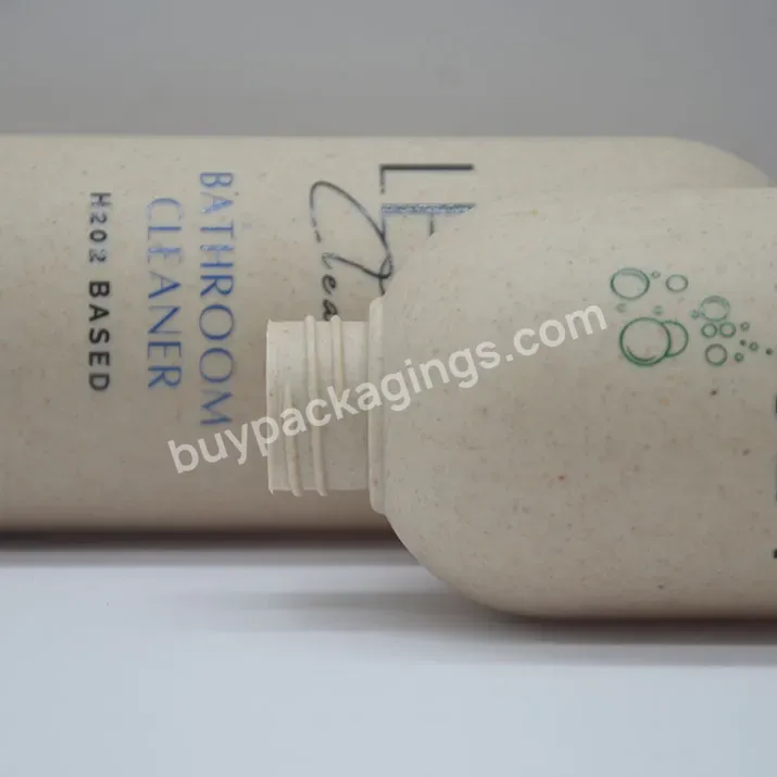 Custom Biodegradable Wheat Straw Bottle 500ml Empty Plastic Bottle With Push Pump