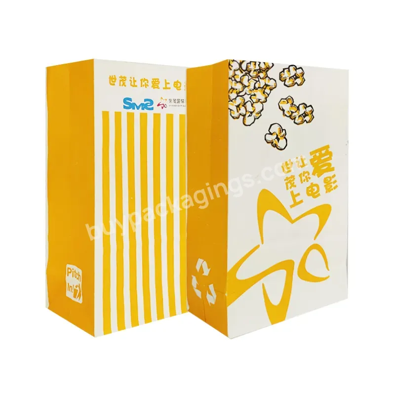 Custom Biodegradable Wrapping Paper Bag Greaseproof Paper Microwave Popcorn Paper Bag With Your Own Logo