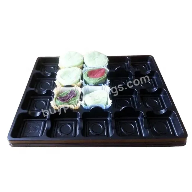 Custom Black 20 Cavity Chocolate Transparent Box With Plastic Blister Chocolate Packaging Tray With Lid