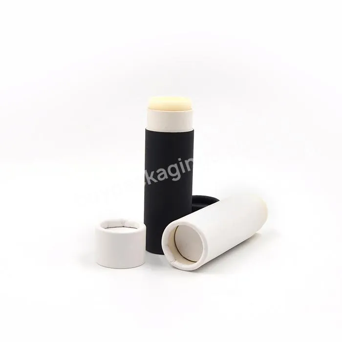 Custom Black Cardboard Lip Balm Lip Gloss Sunscreen Stick Packaging Container Push Up Paper Tube