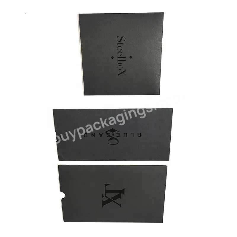 Custom Black Cardboard Recycled Hotel Key Card Envelopes With Foil Logo Letter Envelope