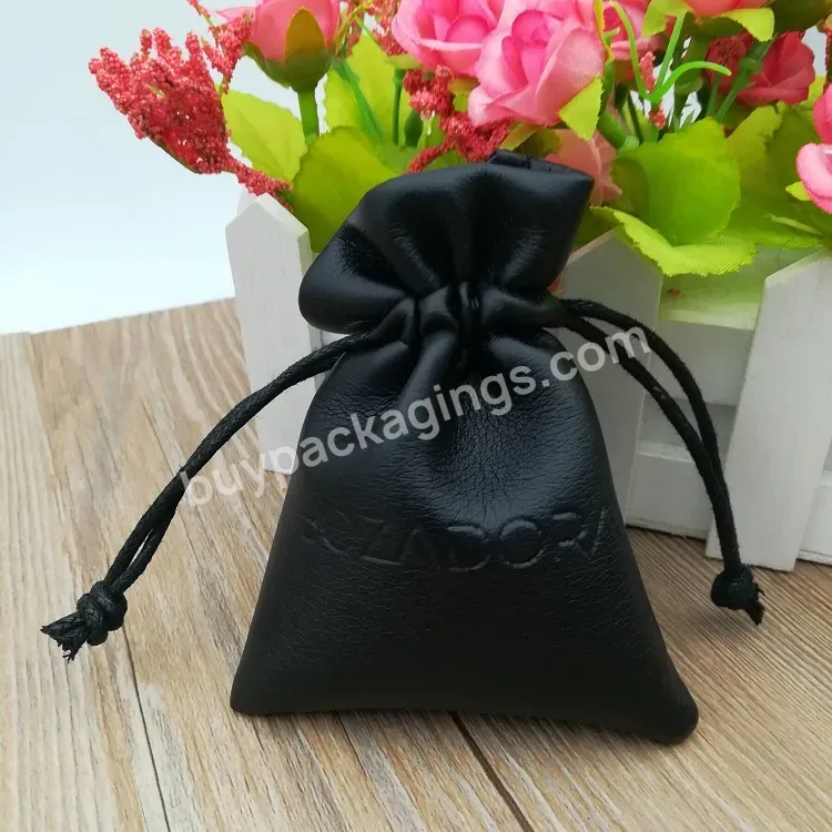 Custom Black Matt Pu Leather Packing Bag For Jewellery Embossed Logo - Buy Pu Leather Pouch,Custom Bag For Jewerly,Embossed Logo Bag.