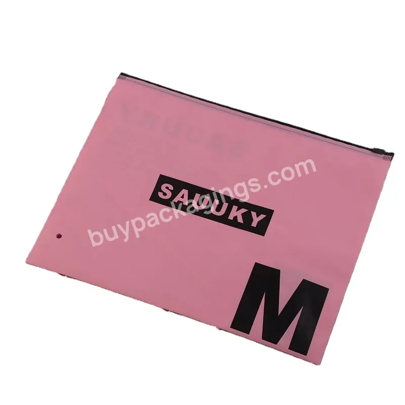 Custom Black Plastic Zip Lock Packing Bag For T-shirt Swimwear Socks Pvc Zippered Clothing Packing Plastic Bags