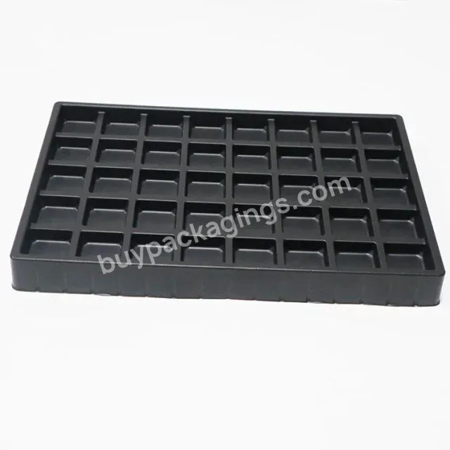 Custom Black Pp 24 Cavity Plastic Food Container Packaging Plateaux De Pour Biscuits En Plastique For Chocolate