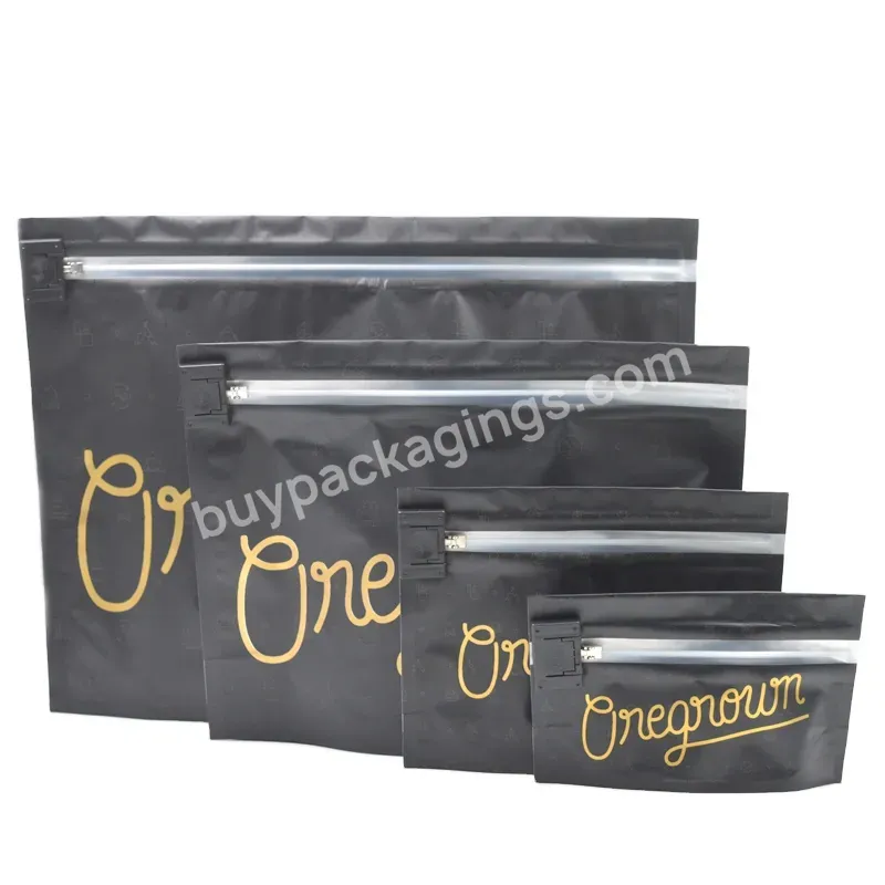 Custom Black Printed Child Resistant Bag Resealable Aluminum Foil Stand Up Plastic Packaging Bag