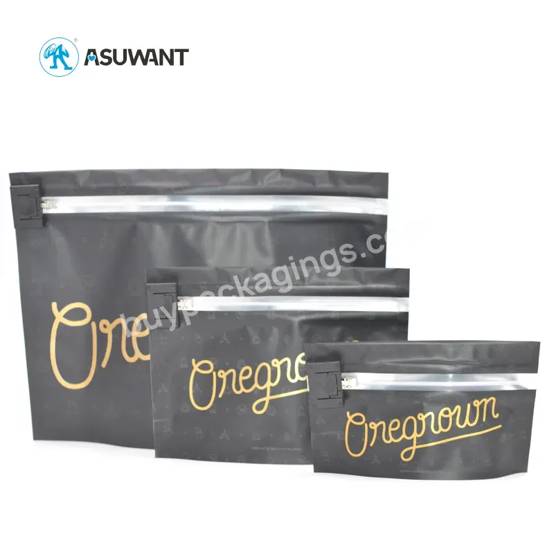 Custom Black Printed Child Resistant Bag Resealable Aluminum Foil Stand Up Plastic Packaging Bag