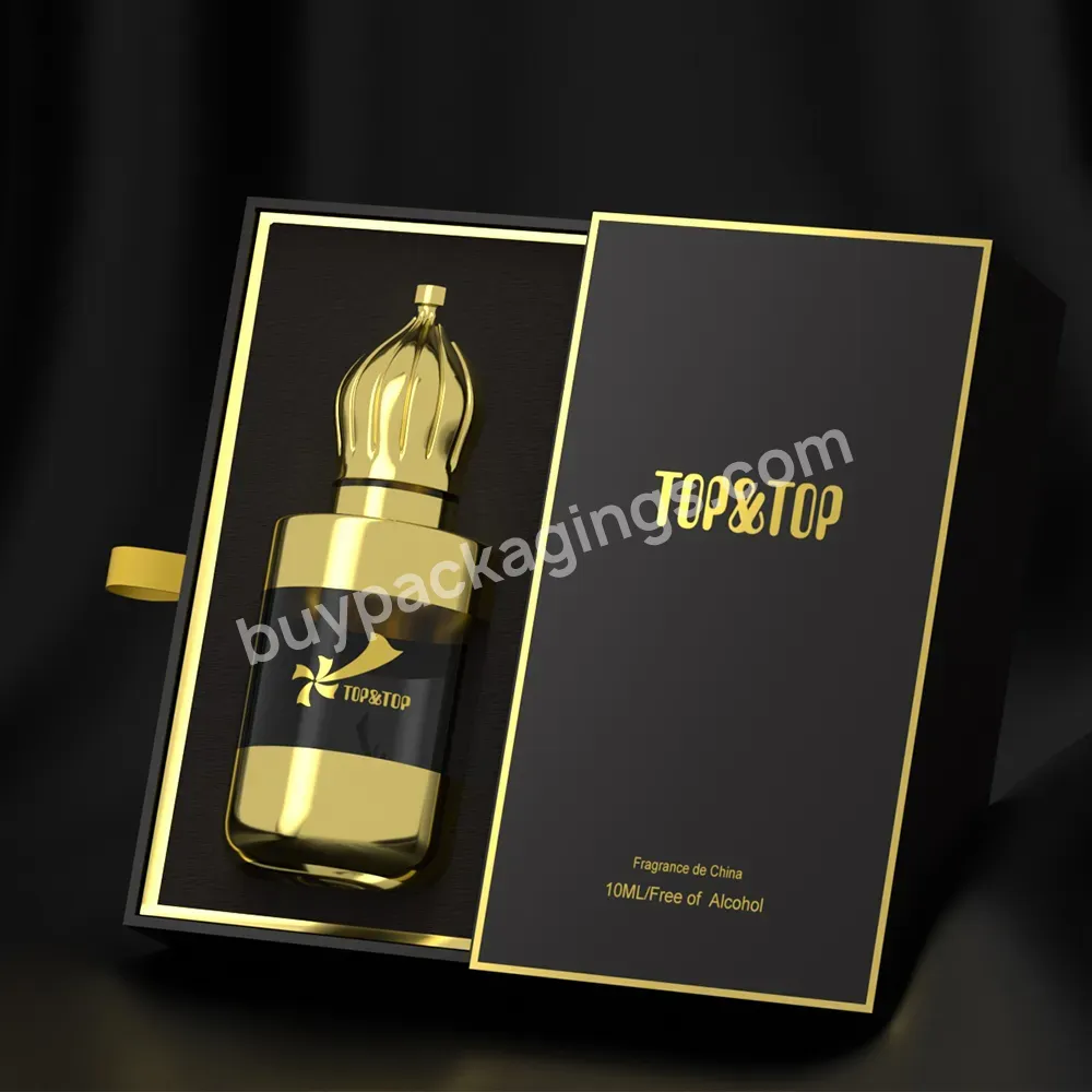 Custom Black Rigid Luxury 10ml 20ml 30ml 50ml 100ml Empty Bottle Paper Case Drawer Cosmetic Gift Boxes Packaging Perfume Box