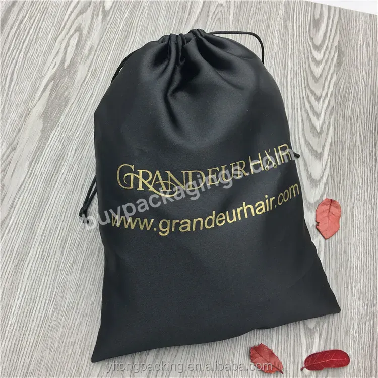 Custom Black Satin Pouch Underwear Bag