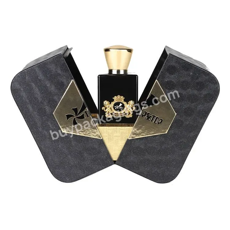 Custom Black Square Rigid Perfume Box Printing Branded Logo Double Open Door Cardboard Box For Candles