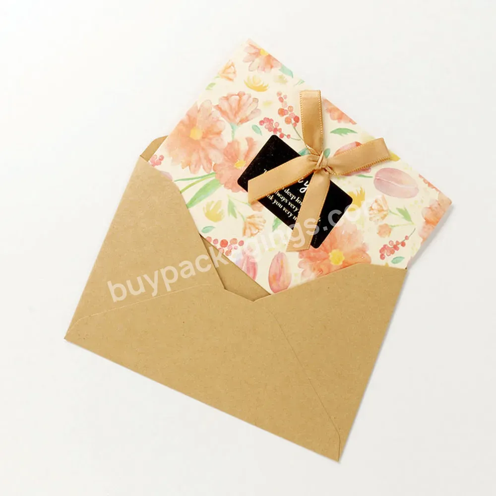 Custom Blank Cardboard Recycled Envelope Wedding Gift Hotel Key Card Envelopes Letter Premium Envelope With String Tie