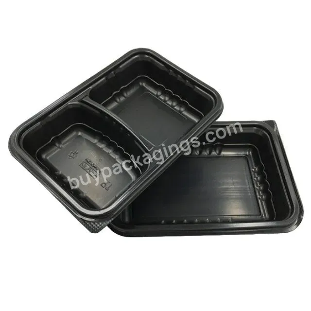 Custom Blister Disposable Cpet 2 Compartment Food Plastic Container Takeout Lunch Box