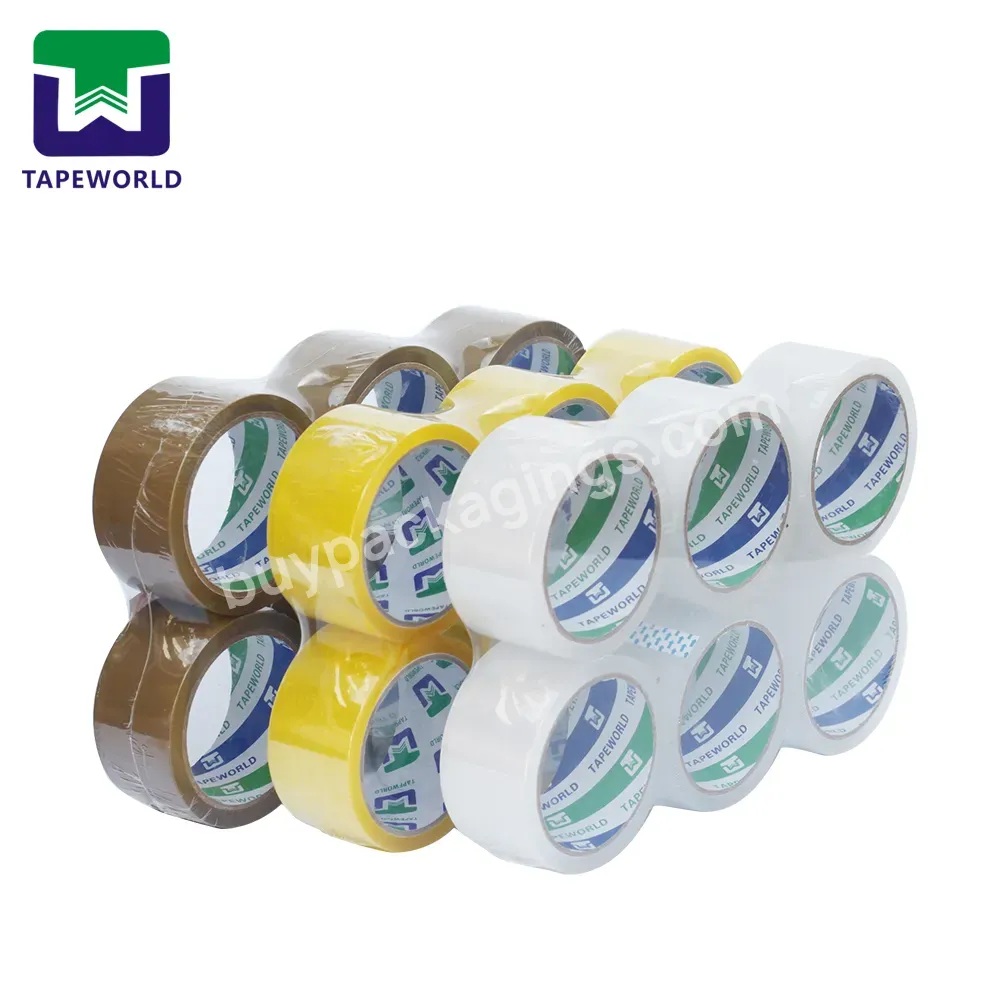 Custom Bopp Box Brown Packaging Tape Clear Acrylic Waterproof 48mm 66m 45mic Opp Packing Adhesive Tape