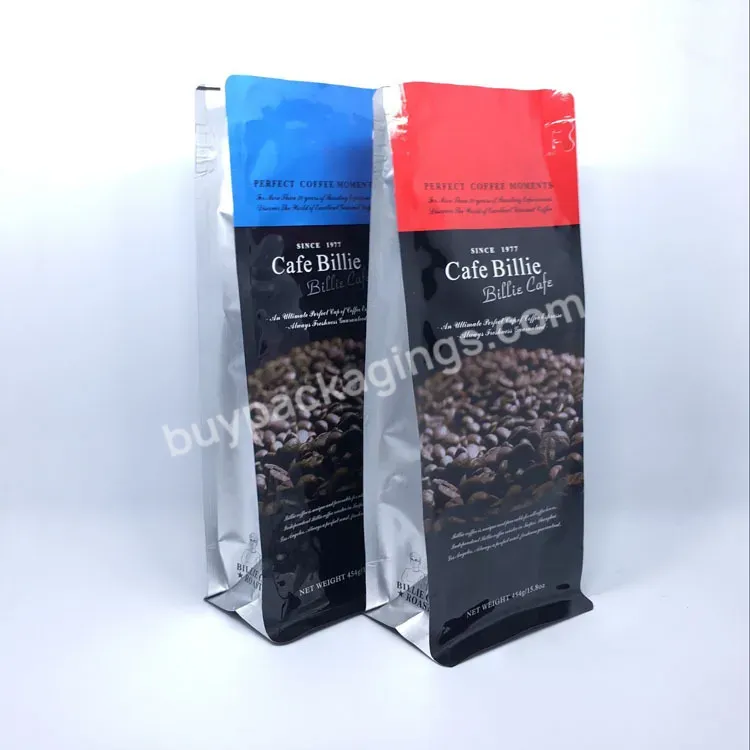 Custom Bottom Flat Fancy Shape Paper Clear Green Gusset 12oz 5lb Coffee Tea Packaging Bag With Small Window And Handle